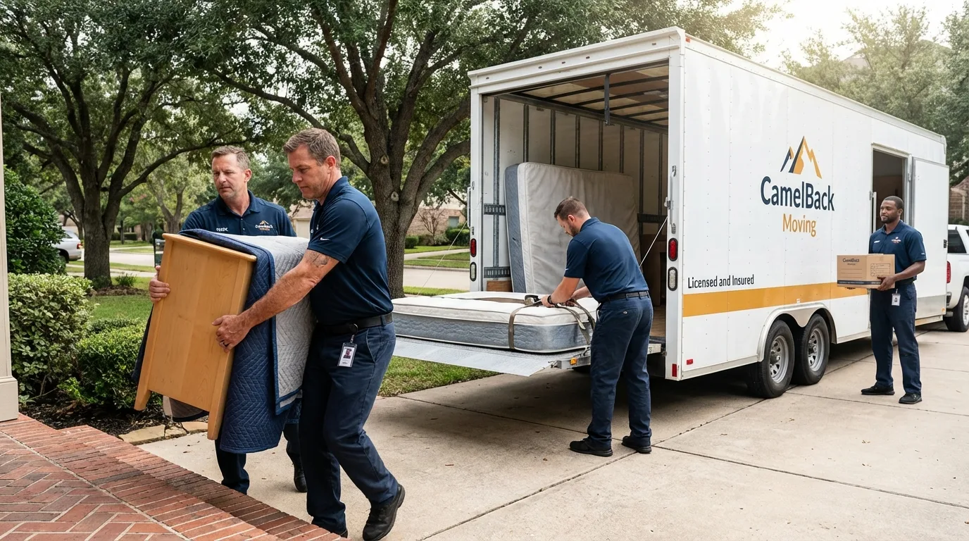 Crew loading residential truck for cross-state move from Martinsville, NJ