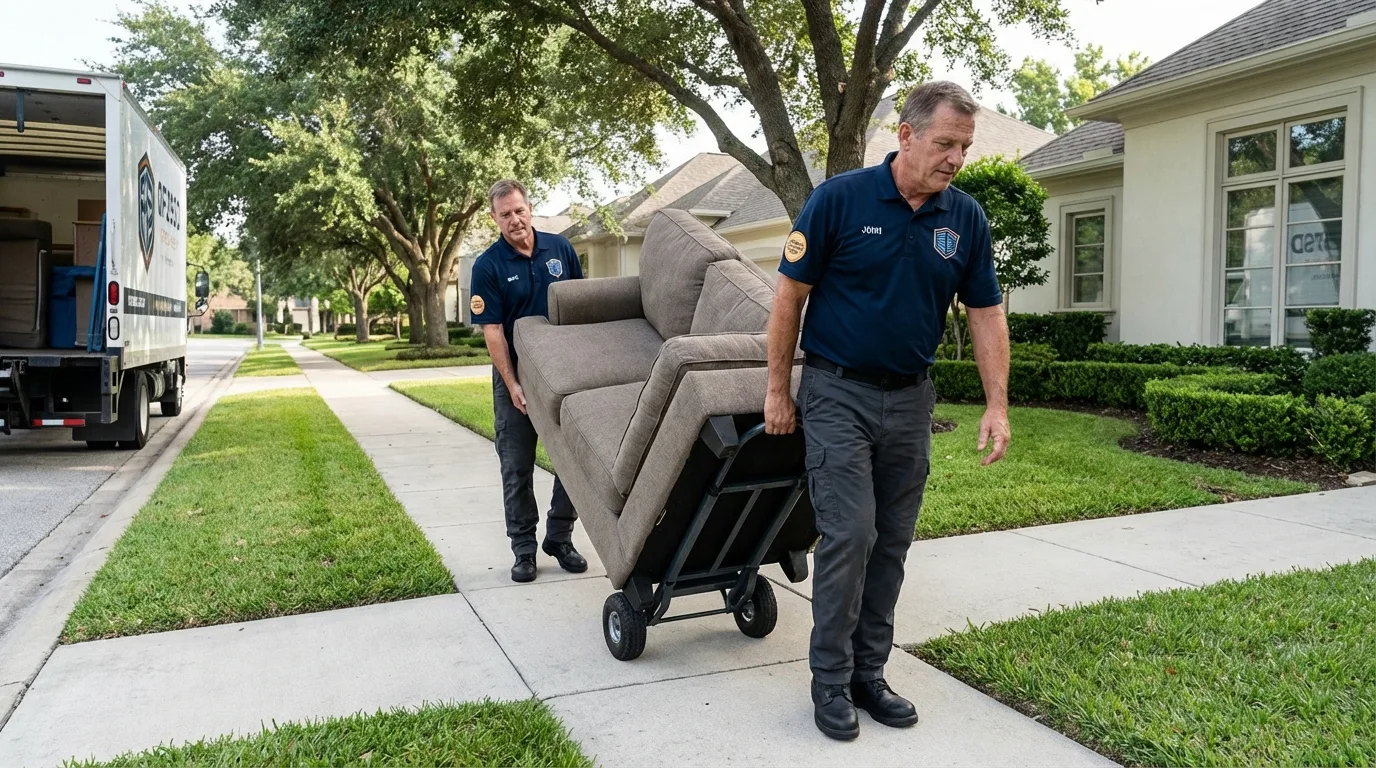 Local residential moving crew loading furniture in Martinsville, NJ